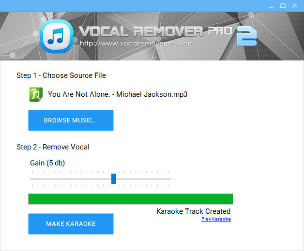 Vocal removing software for karaoke